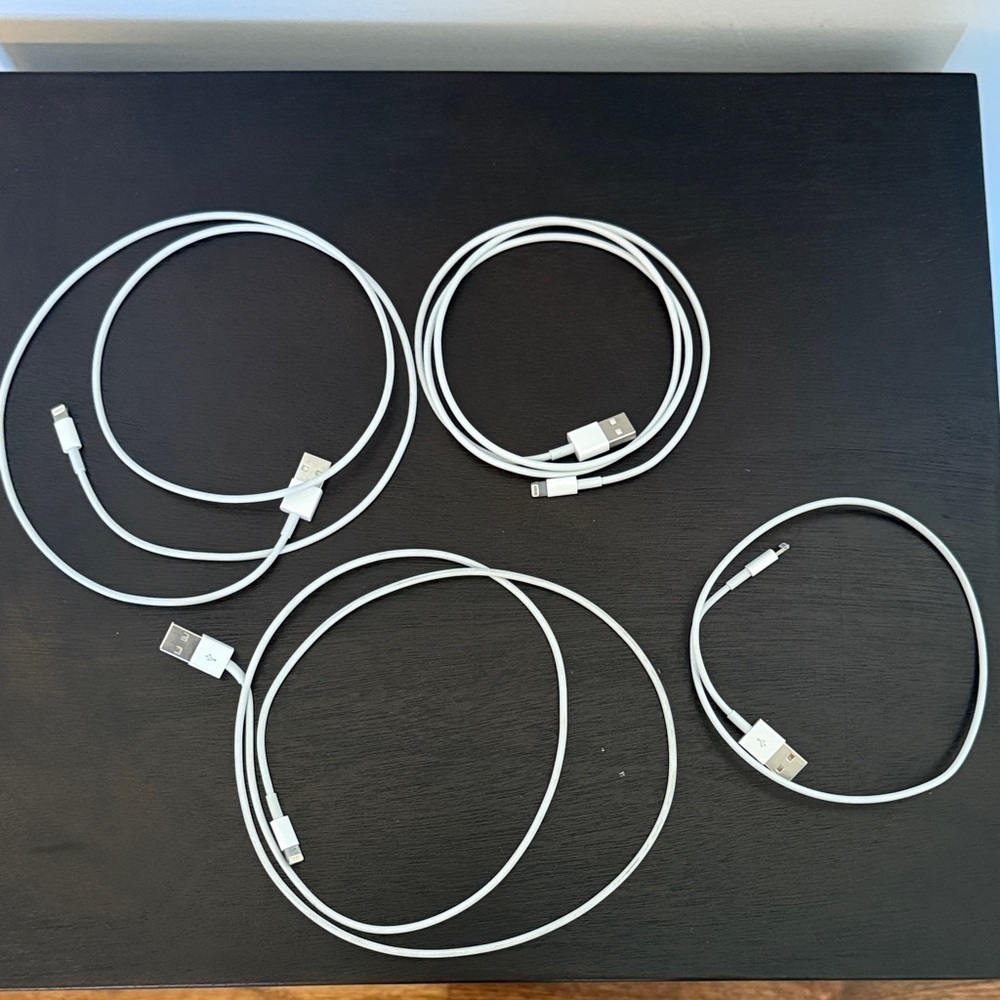 4 Used USB Charging Cable - White